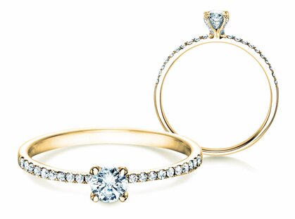 Verlovingsring Grace Petite in 18K geelgoud met diamanten 0,43ct