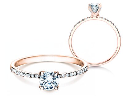 Verlovingsring Grace in 18K roségoud met diamanten 0,70ct G/SI