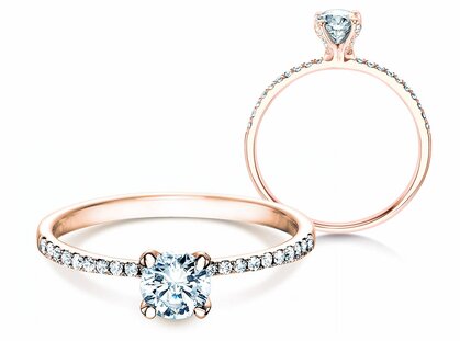 Verlovingsring Grace in 18K roségoud met diamanten 0,70ct G/SI