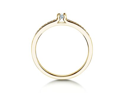 Verlovingsring Modern Pavé in 14K geelgoud met diamanten 0,15ct G/SI