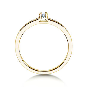 Verlovingsring Modern Pavé in 14K geelgoud met diamanten 0,15ct G/SI