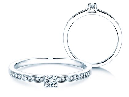 Verlovingsring Modern Pavé in 18K witgoud met diamanten 0,15ct G/SI