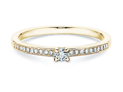 Verlovingsring Modern Pavé in 14K geelgoud met diamanten 0,15ct G/SI