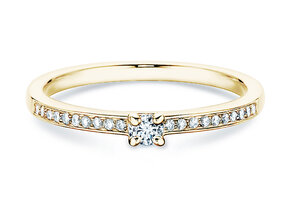 Verlovingsring Modern Pavé in 14K geelgoud met diamanten 0,15ct G/SI