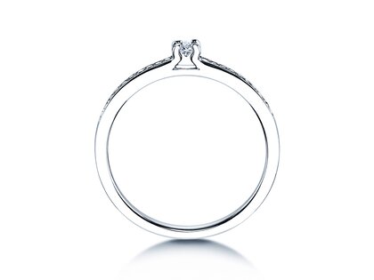 Verlovingsring Modern Pavé in 14K witgoud met diamanten 0,15ct G/SI