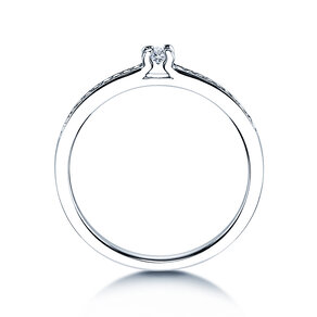 Verlovingsring Modern Pavé in 14K witgoud met diamanten 0,15ct G/SI