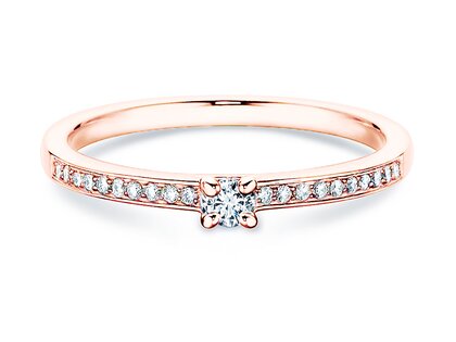 Verlovingsring Modern Pavé in 18K roségoud met diamanten 0,15ct G/SI