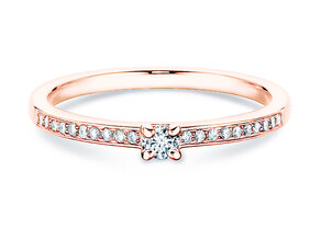 Verlovingsring Modern Pavé in 18K roségoud met diamanten 0,15ct G/SI