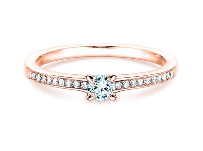Verlovingsring Modern Pavé in 14K roségoud met diamanten 0,15ct G/SI