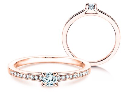 Verlovingsring Modern Pavé in 18K roségoud met diamanten 0,20ct G/SI