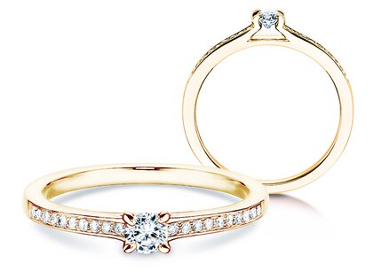 Verlovingsring Modern Pavé in 18K geelgoud met diamanten 0,20ct G/SI