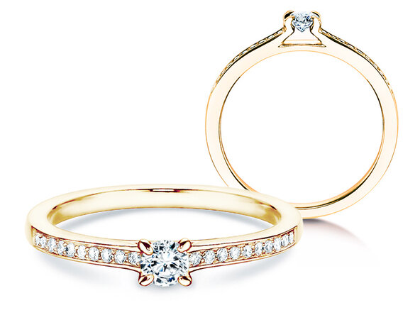 Verlovingsring Modern Pavé in 18K geelgoud met diamanten 0,20ct G/SI