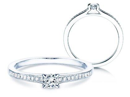 Verlovingsring Modern Pavé in platina 950/- met diamanten 0,25ct G/SI