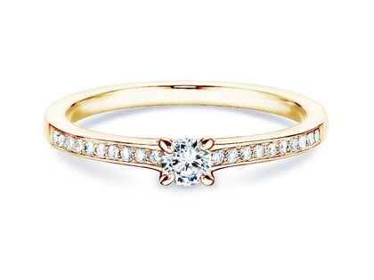 Verlovingsring Modern Pavé in 18K geelgoud met diamanten 0,20ct G/SI