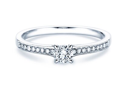 Verlovingsring Modern Pavé in 18K witgoud met diamanten 0,20ct