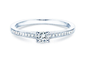 Verlovingsring Modern Pavé in 14K witgoud met diamanten 0,20ct G/SI