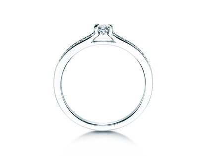 Verlovingsring Modern Pavé in 14K witgoud met diamanten 0,20ct G/SI