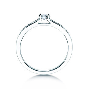 Verlovingsring Modern Pavé in 14K witgoud met diamanten 0,20ct G/SI