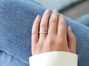 Verlovingsring Modern Pavé in platina 950/- met diamanten 0,25ct G/SI