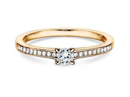 Verlovingsring Modern Pavé in 18K geelgoud met diamanten 0,25ct G/SI