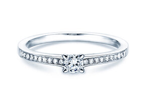 Verlovingsring Modern Pavé in platina 950/- met diamanten 0,25ct G/SI