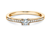 Verlovingsring Modern Pavé in 14K geelgoud met diamanten 0,25ct G/SI