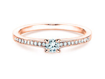 Verlovingsring Modern Pavé in 14K roségoud met diamanten 0,25ct G/SI