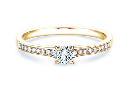 Verlovingsring Modern Pavé in 14K geelgoud met diamanten 0,30ct G/SI
