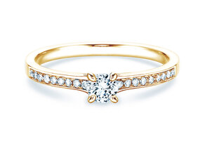 Verlovingsring Modern Pavé in 14K geelgoud met diamanten 0,30ct G/SI