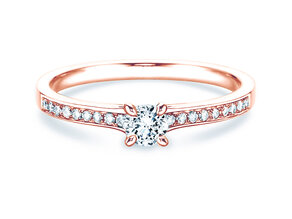 Verlovingsring Modern Pavé in 14K roségoud met diamanten 0,35ct G/SI