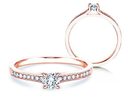 Verlovingsring Modern Pavé in 14K roségoud met diamanten 0,35ct G/SI