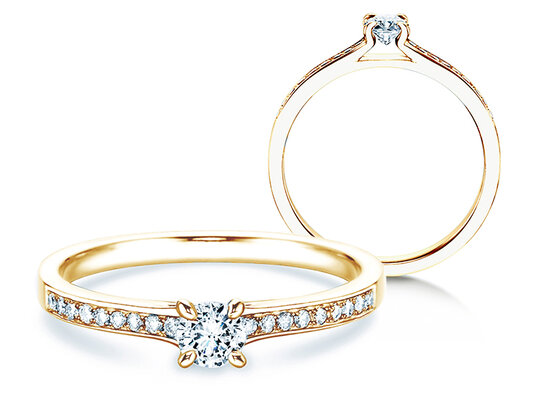 Verlovingsring Modern Pavé in 14K geelgoud met diamanten 0,30ct G/SI