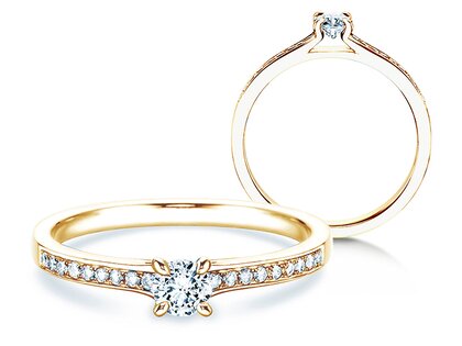 Verlovingsring Modern Pavé in 14K geelgoud met diamanten 0,30ct G/SI