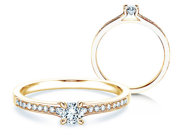 Verlovingsring Modern Pavé in 14K geelgoud met diamanten 0,30ct G/SI