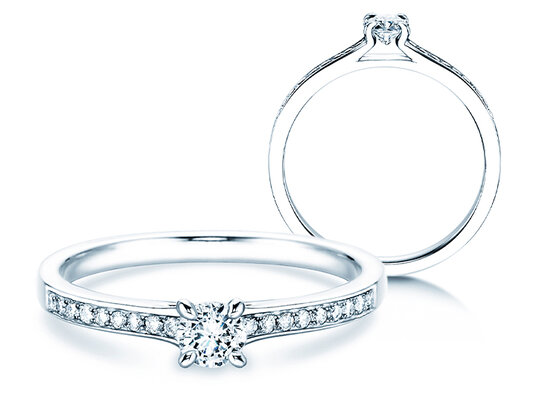 Verlovingsring Modern Pavé in 14K witgoud met diamanten 0,35ct G/SI