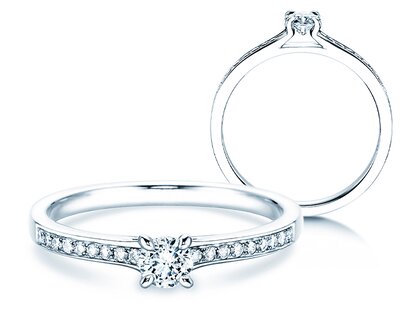Verlovingsring Modern Pavé in 18K witgoud met diamanten 0,30ct G/SI