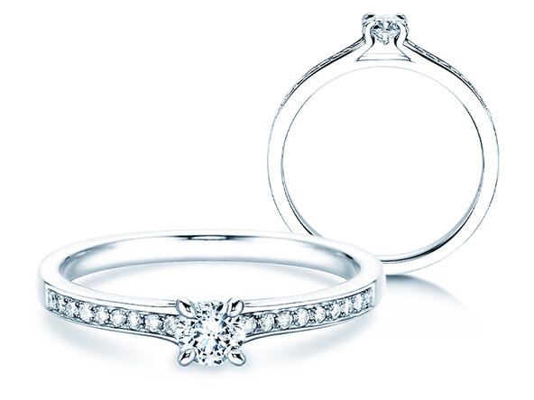 Verlovingsring Modern Pavé in 18K witgoud met diamanten 0,30ct G/SI