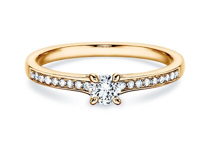 Verlovingsring Modern Pavé in geelgoud