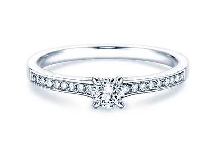 Verlovingsring Modern Pavé in 18K witgoud met diamanten 0,30ct G/SI