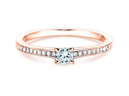 Verlovingsring Modern Pavé in 18K roségoud met diamanten 0,30ct