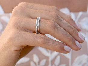 Verlovingsring Modern Pavé in 14K witgoud met diamanten 0,35ct G/SI