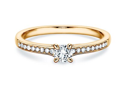 Verlovingsring Modern Pavé in 14K geelgoud met diamanten 0,35ct