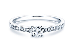 Verlovingsring Modern Pavé in 14K witgoud met diamanten 0,35ct G/SI