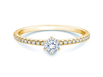 Verlovingsring Royal Pavé in 18K geelgoud met natuurlijke diamanten 0,40ct G/SI