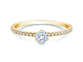 Verlovingsring Royal Pavé in 18K geelgoud met natuurlijke diamanten 0,40ct G/SI
