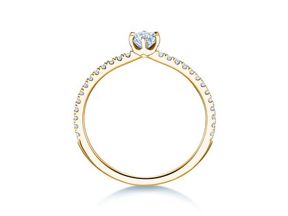 Verlovingsring Royal Pavé in 18K geelgoud met natuurlijke diamanten 0,40ct G/SI