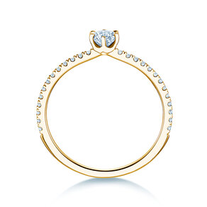 Verlovingsring Royal Pavé in 18K geelgoud met natuurlijke diamanten 0,40ct G/SI