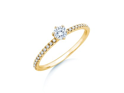 Verlovingsring Royal Pavé in 18K geelgoud met natuurlijke diamanten 0,40ct G/SI