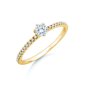 Verlovingsring Royal Pavé in 18K geelgoud met natuurlijke diamanten 0,40ct G/SI