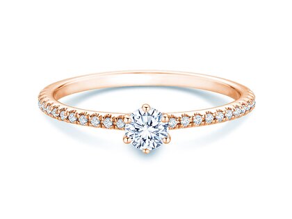 Verlovingsring Royal Pavé in 18K roségoud met natuurlijke diamanten 0,40ct G/SI